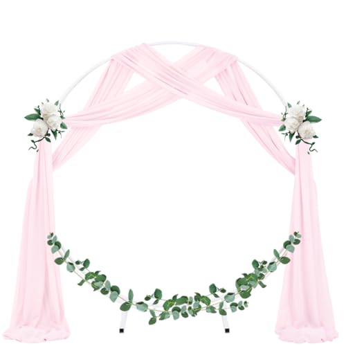 Socomi Wedding Arch Draping Fabric 1 Panel 29 x 19Ft Blush Pink Sheer Chiffon Curtain Drapes 6 Yards for Wedding Ceremony Birthday Party Decoration - Image 3