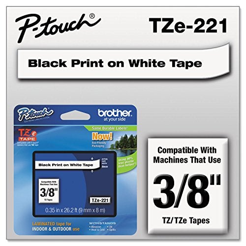 Brother(R) TZe-221 Black-On-White Tape, 0.38in. x 26.2ft., BRTTZ221 - Image 2