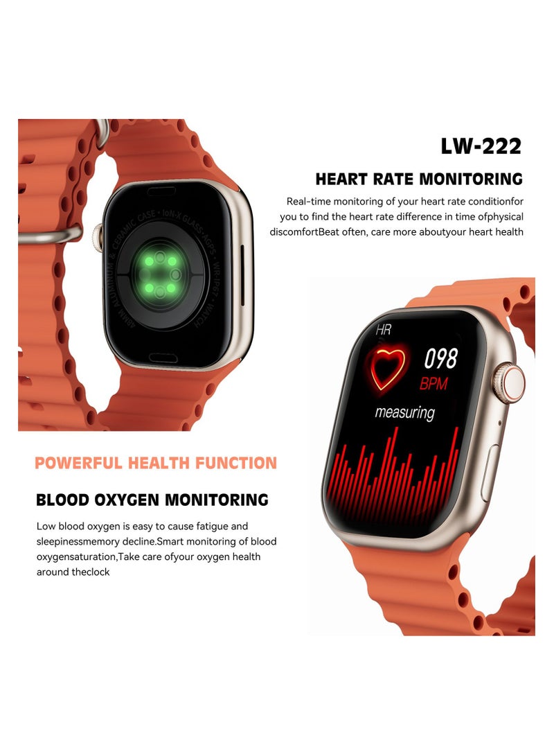 Lenyes Lenses smart watch, interchangeable straps Orange Color Straps - Image 2