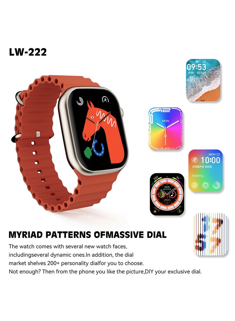 Lenyes Lenses smart watch, interchangeable straps Orange Color Straps - Image 3