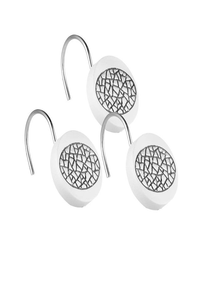 Popular Bath 12 piece Sinatra Shower Hooks Luxury Resin Hooks Unique Design Bling White Mosaic Glass Shower Hooks - Image 1