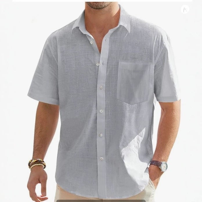 Men's Casual Button Down Short Sleeve Shirt 2026 - Image 3