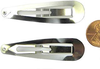 Q-YO DIY Hair Clips Kit, Alligator Clips, French Barrette Clips, Snap clips (100pc 60mm Silver Snap Clips) - Image 1