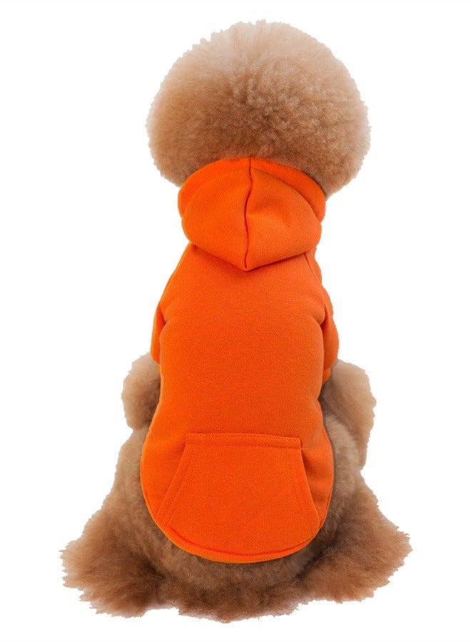 Loquat Squality Autumn And Winter Clothing Pure Color Hooded Hoodie Orange - Image 1