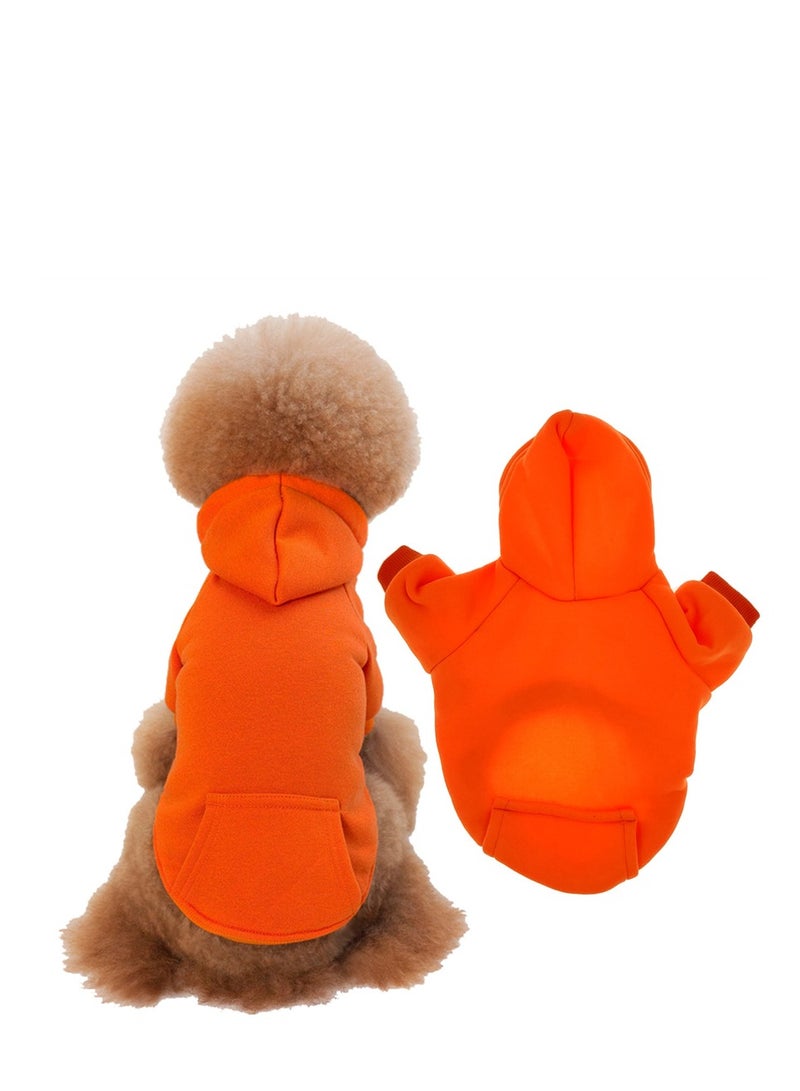 Loquat Squality Autumn And Winter Clothing Pure Color Hooded Hoodie Orange - Image 2