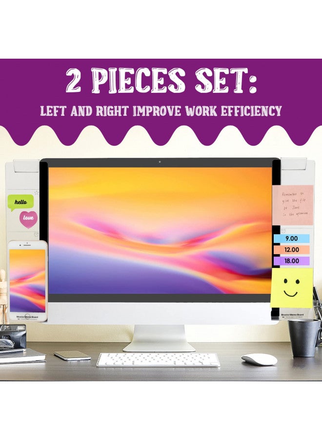 MDOZQ Office Desk Accessories 2pcs Computer Monitor Memo Board Multifunction Message Board Transparent Creative Monitor Side Panel with Sticky Note Holder Phone Holder Suitable for Office Home Work Desk  - Image 1