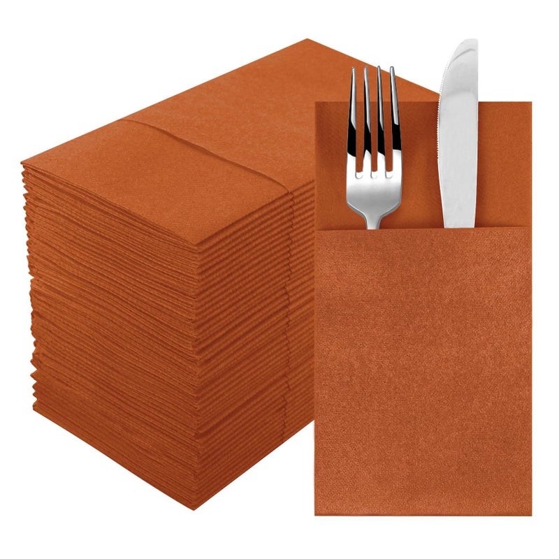 Disposable Colorful Dust-Free Knife And Fork Pack Napkin Party Western Restaurant Folding Knife And Fork Pack Printed Napkin - Image 1