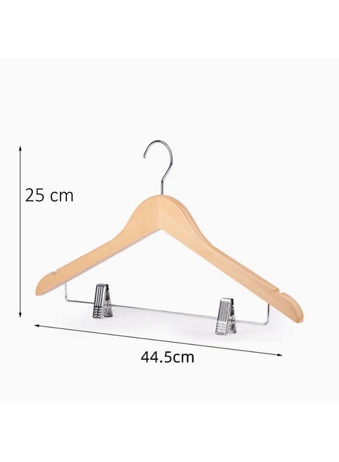 keke Pack of 10 High Quality Wooden Suit and Pants Rack with Shoulder Notches Hangers  - Image 2