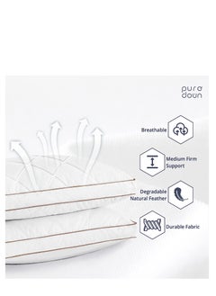 Swift Bed Pillows for Sleeping 2 Pack - Ultra Soft Breathable Down Alternative Pillows - Hotel Luxury Collection Pillows for Back Stomach or Side Sleepers  48x74cm  - Image 5