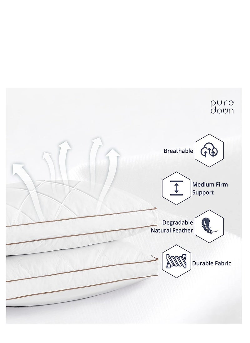 Swift Bed Pillows for Sleeping 2 Pack - Ultra Soft Breathable Down Alternative Pillows - Hotel Luxury Collection Pillows for Back Stomach or Side Sleepers  48x74cm  - Image 5