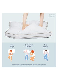 Swift Bed Pillows for Sleeping 2 Pack - Ultra Soft Breathable Down Alternative Pillows - Hotel Luxury Collection Pillows for Back Stomach or Side Sleepers  48x74cm  - Image 2