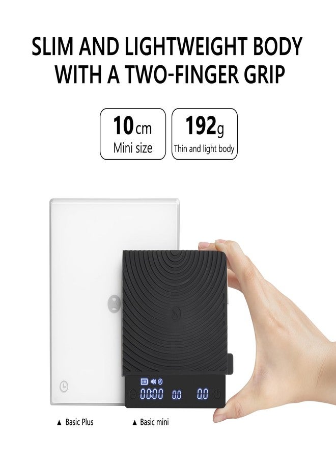 تايم مور ميزان قهوة صغير أساسي من تايم مور، ميزان إلكتروني متعدد الوظائف لتحضير الإسبريسو، ميزان رقمي لوزن قمع التقطير مع مؤقت، ميزان مطبخ رقمي صغير للغاية وخفيف الوزن للخبز والطبخ - Image 2