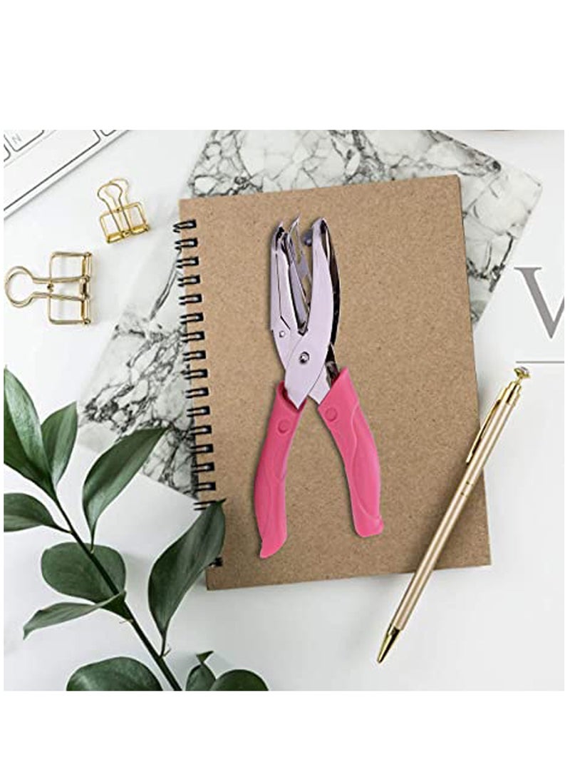 KASTWAVE - Punch Small Mini Tiny Heart Shaped Hole Paper Punch Puncher with Pink Soft Handheld Grip for DIY Craft Paper Tags Clothing Ticket Scrapbook Tool - Image 1