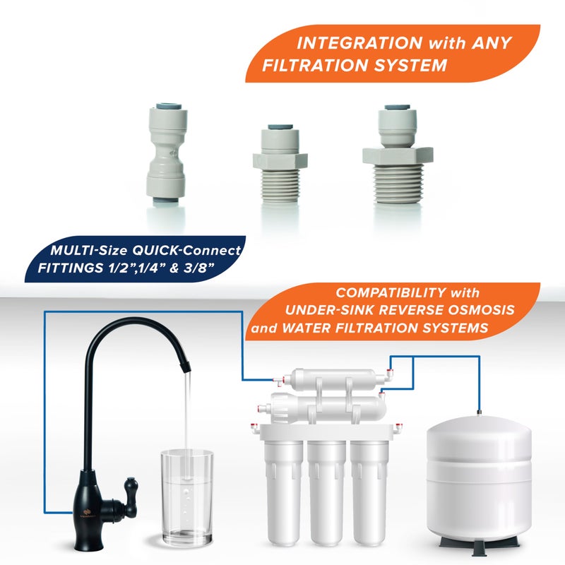 أكوابون Aquaboon Black Ro Faucet الصنبور المصنوع من الفولاذ المقاوم للصدأ صنبور الصنبور لمطبخ بالوعة الفجوة غير الهوائية صنب - Image 4