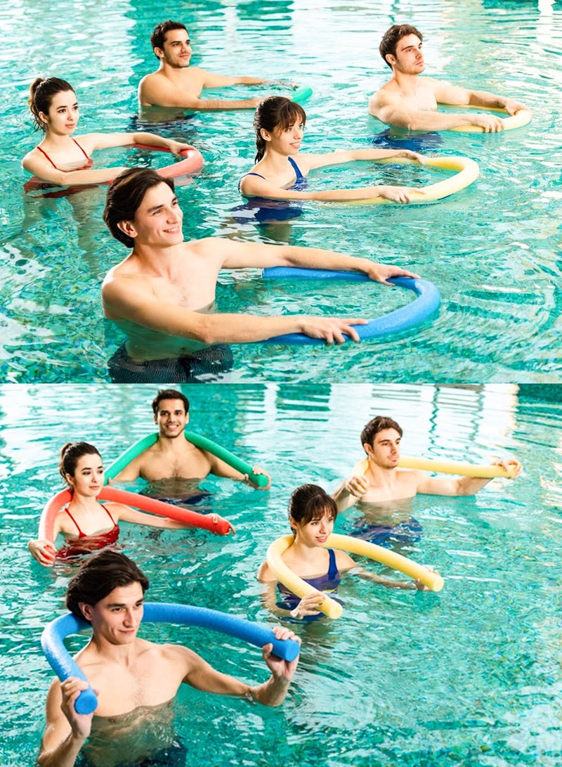 QUTOOB Pack Of 4 Swimming Noodles, Swim Pool Noodle, Water Float Aid Noodles Foam Float, Suitable for Children and Adult, Kids Floatation Device Flexible Strong Noodle Swim Support, Solid Foam Swimming Stick - Image 2