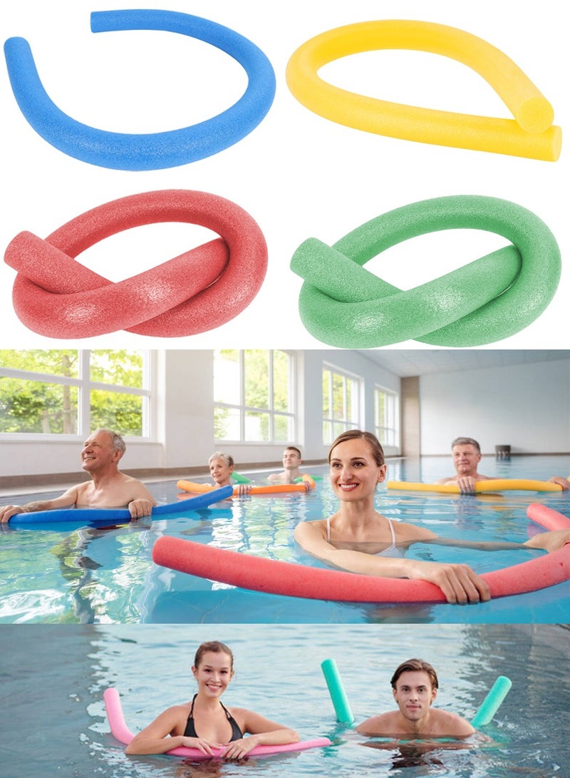 QUTOOB Pack Of 4 Swimming Noodles, Swim Pool Noodle, Water Float Aid Noodles Foam Float, Suitable for Children and Adult, Kids Floatation Device Flexible Strong Noodle Swim Support, Solid Foam Swimming Stick - Image 1