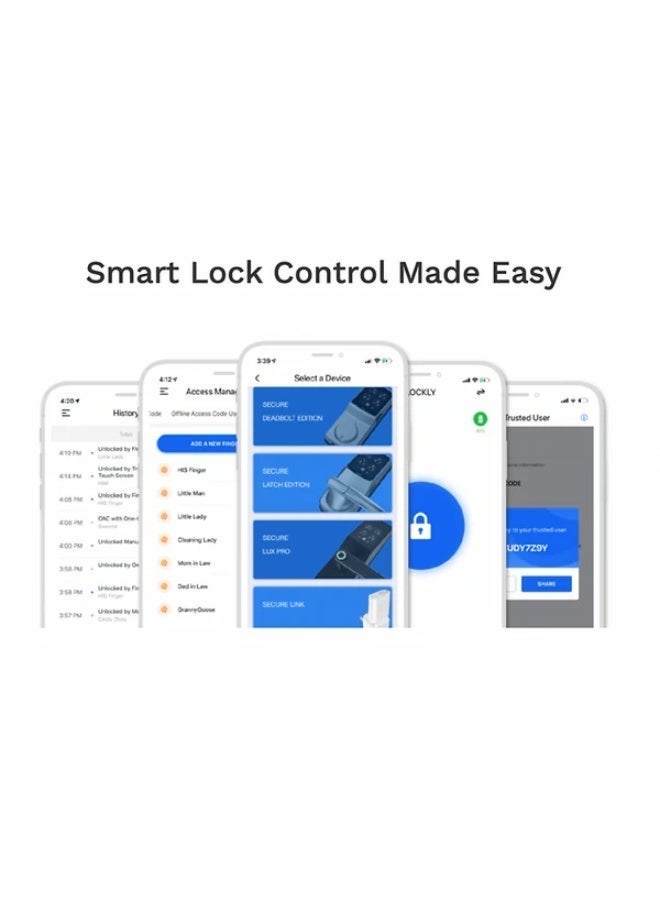 Lockly Lux Compact | Pin Genie, Code Management, App Control, Alexa, Google, Wi-Fi, Fingerprint, Offline Access - Image 3
