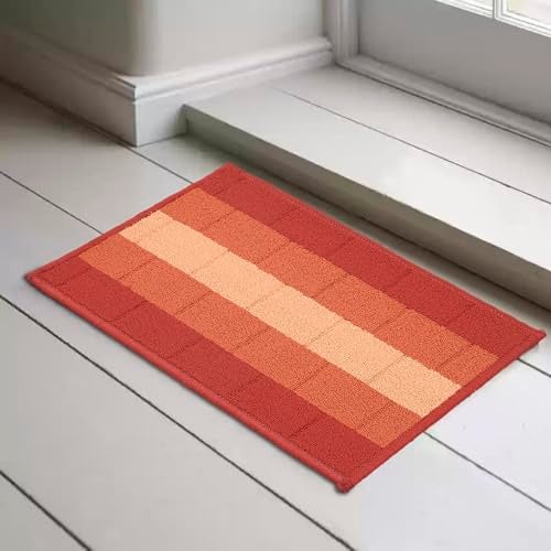 Status Contract Anti Slip Front Door Mat|(38x58cm) Living Room Rug for Entrance Door|Polypropylene Floor Mats for Home|Essential Small Rugs for Office, Bedroom & Kitchen|Orange | Set of 1 - Image 1