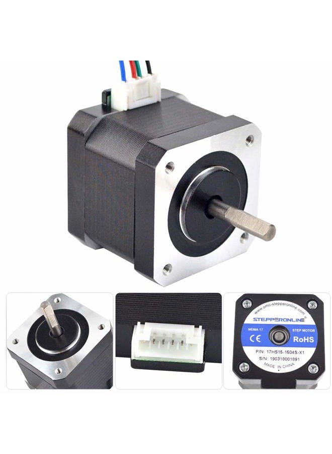STEPPERONLINE 5PCS Nema 17 Stepper Motor 1.5A 12V 45Ncm (63.74oz.in) 4-Lead 39mm Body W/ 1m Cable and Connector for DIY CNC/ 3D Printer/Extruder - Image 3