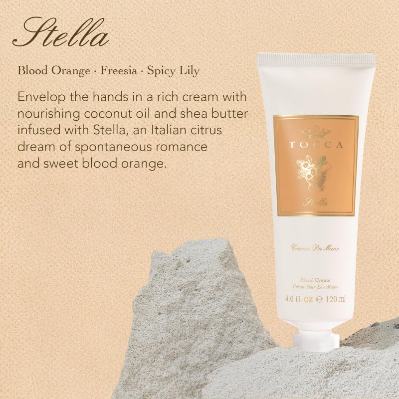 Tocca Crema de Mano Luxe, Stella Hand Cream, 4 oz - Blood Orange, Freesia, Spicy Lily - Moisturizing, Quick Absorbing - Image 3