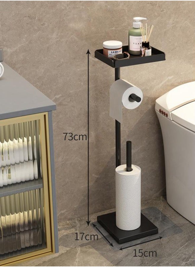 Bukela European Light Luxury Style Bathroom Furniture Floor-Standing Double-Pole Paper Towel Storage Rack With Storage Rack  - Image 2