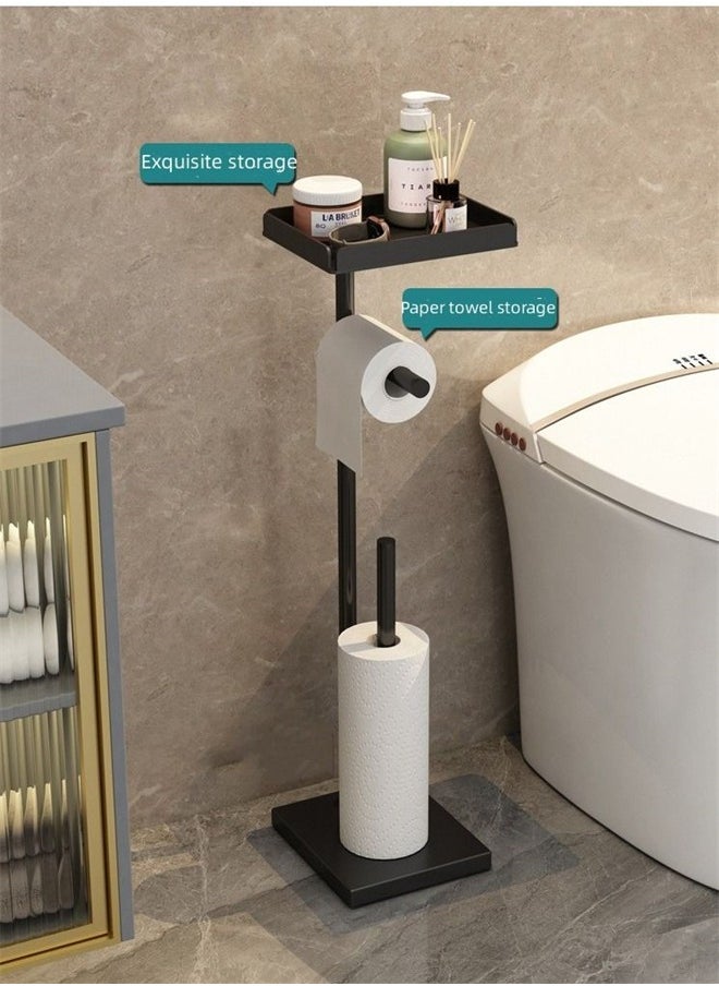 Bukela European Light Luxury Style Bathroom Furniture Floor-Standing Double-Pole Paper Towel Storage Rack With Storage Rack  - Image 5