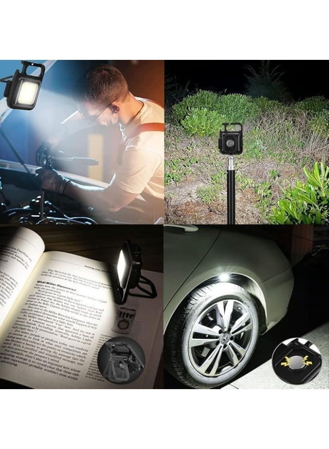 ميدالية مفاتيح كشاف LED قابل للشحن مقاوم للماء – كشاف صغير محمول USB متعدد الأوضاع مع قاعدة مغناطيسية – مصباح طوارئ EDC عملي للسفر والاستخدام اليومي - Image 4