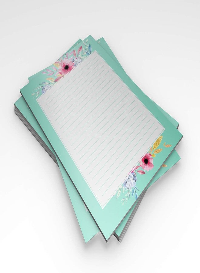 alterEgo Letter Stationery Paper - Perfect for Writing Poems, Lyrics and Letters (with Kraft Envelopes) (Aqua Island) - Image 4