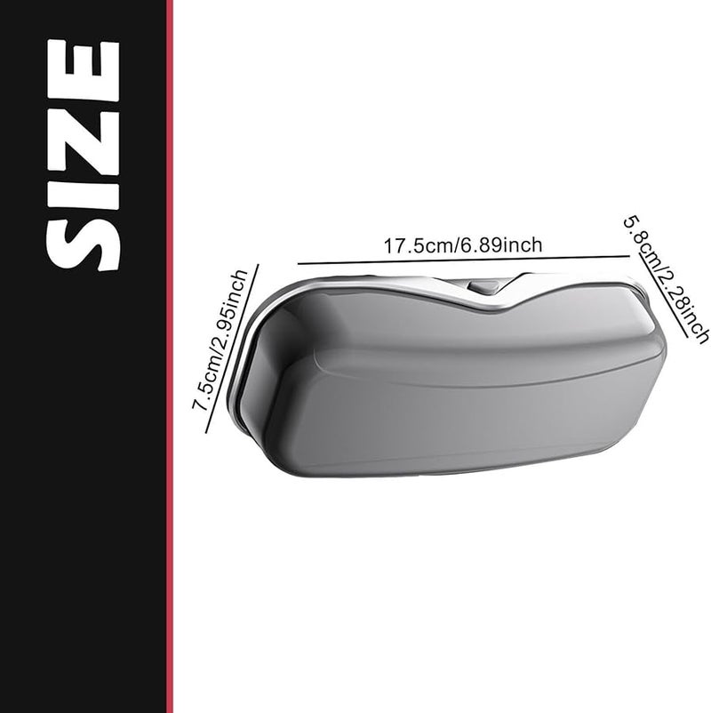 Universal Car Visor Sunglasses Holder Sturdy Hard Shell Eyewear Storage Box Gray - Image 3