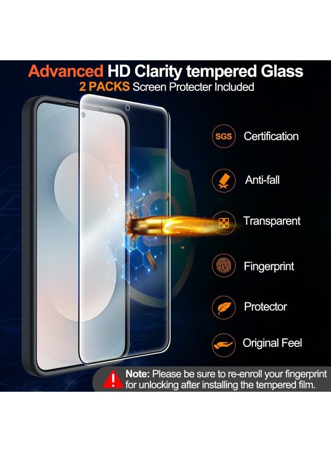 MOZOTER for Samsung Galaxy S25 FE Case with Magnetic,[Compatible with MagSafe][12Ft Military Dropproof][2*Screen Protector] Translucent Anti-Slip Back Slim Shockproof Case for S25 FE-Black - Image 5