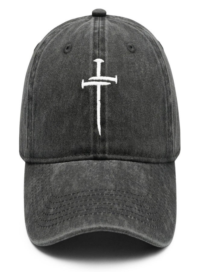 THIN MOUTH Christian Gifts for Men Women, Religious Cross Logo Embroidered Low Profile Unisex Dad Hat-Black - Image 1