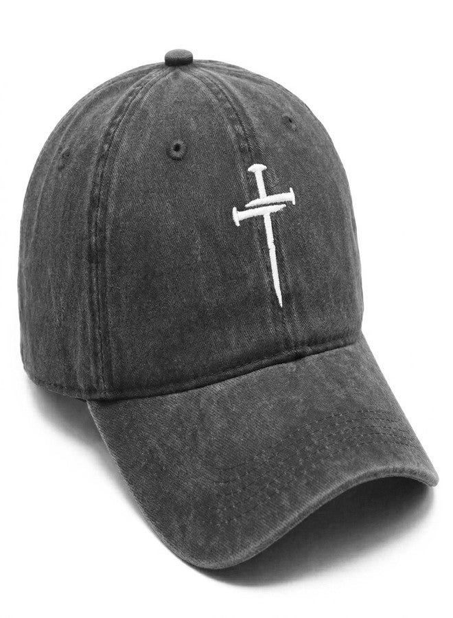 THIN MOUTH Christian Gifts for Men Women, Religious Cross Logo Embroidered Low Profile Unisex Dad Hat-Black - Image 3