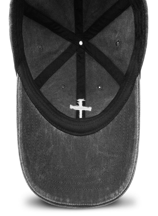 THIN MOUTH Christian Gifts for Men Women, Religious Cross Logo Embroidered Low Profile Unisex Dad Hat-Black - Image 5