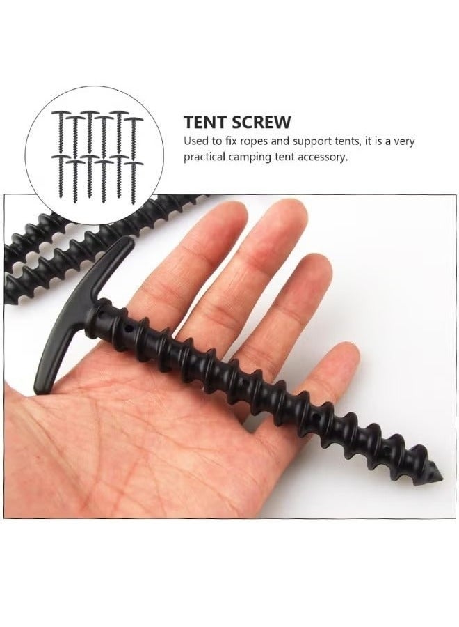 HOMESTAR 10 PCS Tents Stakes, 5.7 Inch Spiral Ground Anchor, Lightweight Tent Pegs for Canopies Tarps, Camping, Backpaking, Landscaping Securing,Black - Image 2