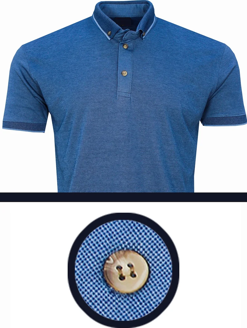 فاريتا Men's Indigo Regular Cut Polo Neck Men's Knitwear T-Shirt