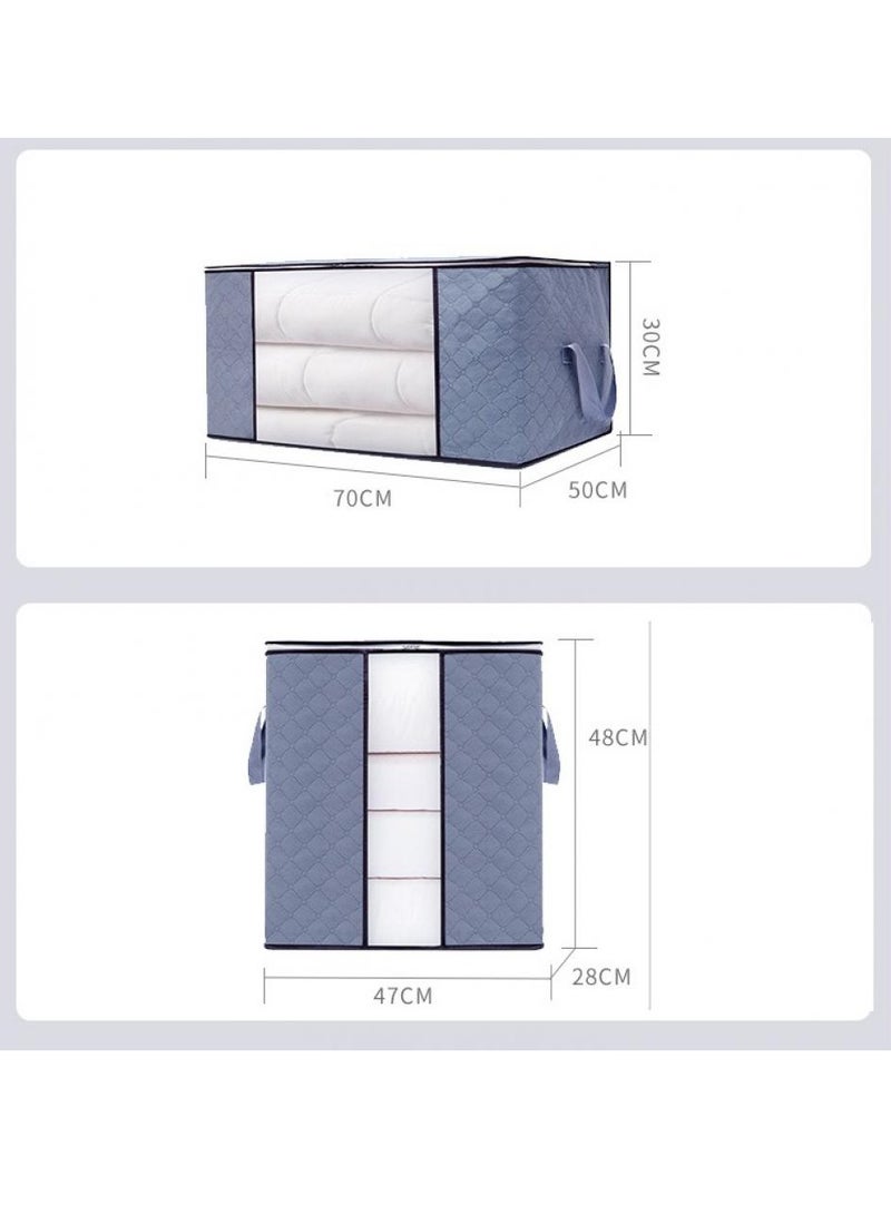 Alissa 4 Pack Clothes Storage Bins Foldable Extra Large Storage Bags Closet Organizers Storage Containers Thick Fabric For Blanket Comforter Clothing Beddin Space Savers  - Image 5