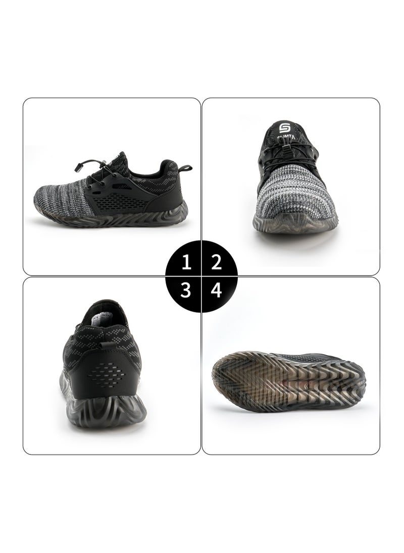 SLIMTA - SLIMTA Men Women Safety Shoes Non-Slip Steel Toe Cap Trainers Mesh Breathable Lightweight Comfortable Puncture Proof Industrial Shoes - Image 1