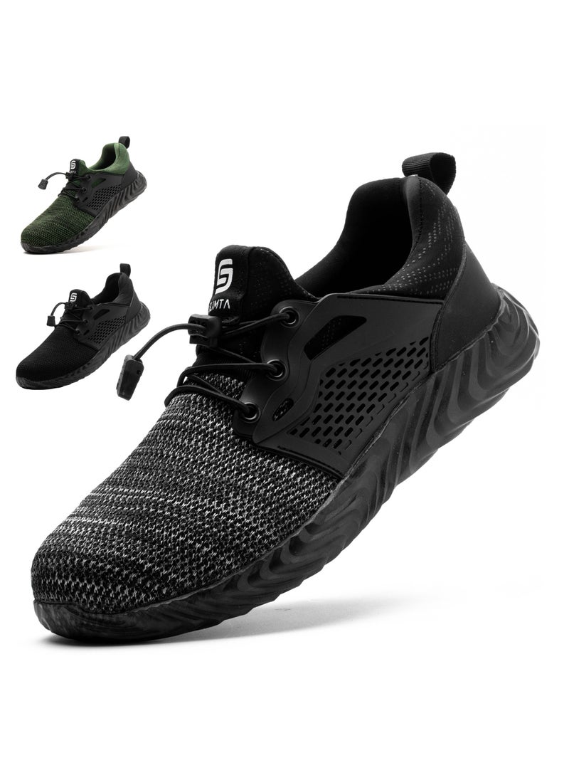 SLIMTA - SLIMTA Men Women Safety Shoes Non-Slip Steel Toe Cap Trainers Mesh Breathable Lightweight Comfortable Puncture Proof Industrial Shoes - Image 1