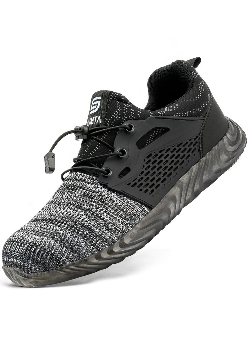 SLIMTA - SLIMTA Men Women Safety Shoes Non-Slip Steel Toe Cap Trainers Mesh Breathable Lightweight Comfortable Puncture Proof Industrial Shoes - Image 1