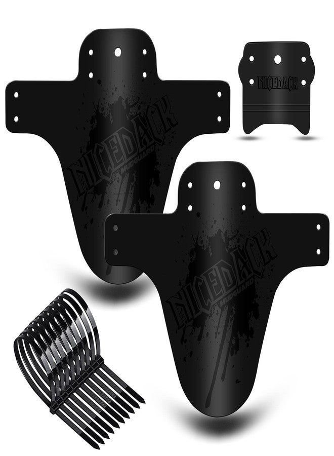NICEDACK Bike Fender, Adjustable MTB Mud Guard, Front and Rear Compatible Mudguards, Fits 650B 20" 26" 27.5" 29 inch Fat Tire Bikes and All Disc Brake Bicycles (Matte Surface,Black) - Image 1