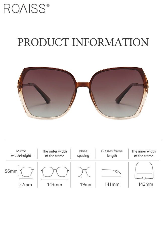 رويس نظارة شمسية مستقطبة على شكل فراشة للنساء، نظارة الشمس الواقية من الأشعة فوق البنفسجية 400 مزخرفة بأحجار الراين، ظلال شمس مضادة للوهج للنساء مع حافظة النظارة، 57 مم - Image 4