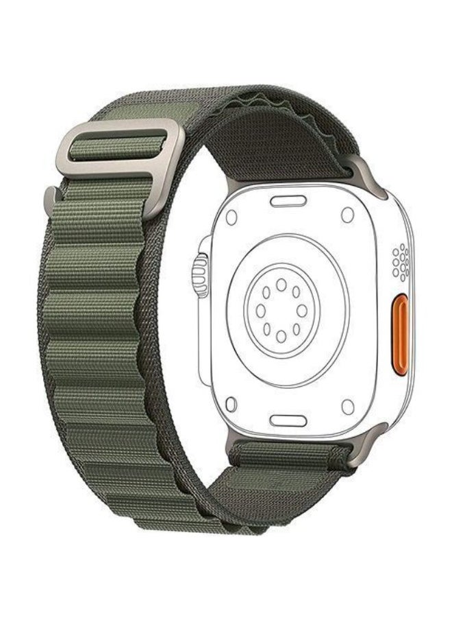 Generic - Quick Quality Alpine Loop For Apple Watch Nylon Woven Ring WithSports G Hook Strap Series Nike+ Sports Edition 44/45mm - Green - Image 1