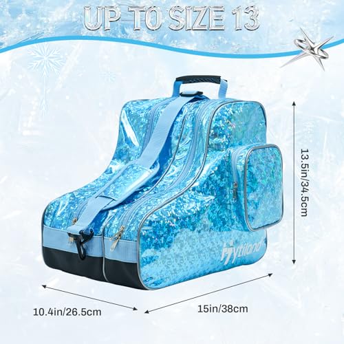 Hytiland Roller Skate Bag Stylish Holographic Fashion Model Spacious Big Capacity Breathable Mesh Waterproof Durable Figure Skating Bag For Women And Youth - Image 3