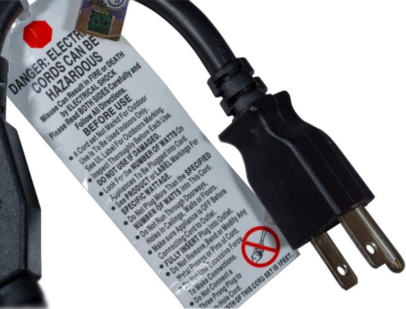 Cablelera Power Cord Extension and Splitter, NEMA 5-15P to NEMA 5-15R x 2, 14 AWG, 15A, 125V (ZWACPQAH-14) - Image 3