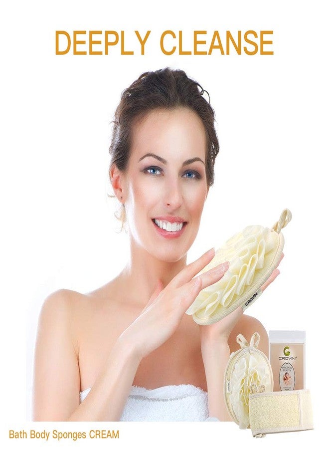 CROVIN Mesh Pouf Body Sponge Set - Redesign Bath Loofahs Shower Puffs 2 Pack & Exfoliating Natural Loofah Back Scrubber. How to - Great Gift for A Glowing Skin & Healthy Body - Image 5