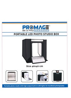 PROMAGE PROMAGE PM-440 II LED Photo Light Box 40x40cm – Foldable Portable Photography Studio Tent with Dual LED Strips, Dimmable Lighting, and Multiple Backdrops for Product Shooting  - Image 3