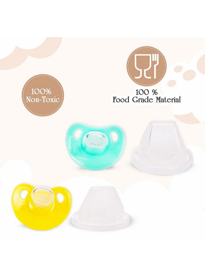 mee mee Baby Silicone Pacifier;Soother For Babies;Toddlers;Infants;Kids Of 0 2 Years Orthodontic Nipple;Oral Stimulation Unique Shape To Support Physchological Breathing (Yellow;Green) - Image 5