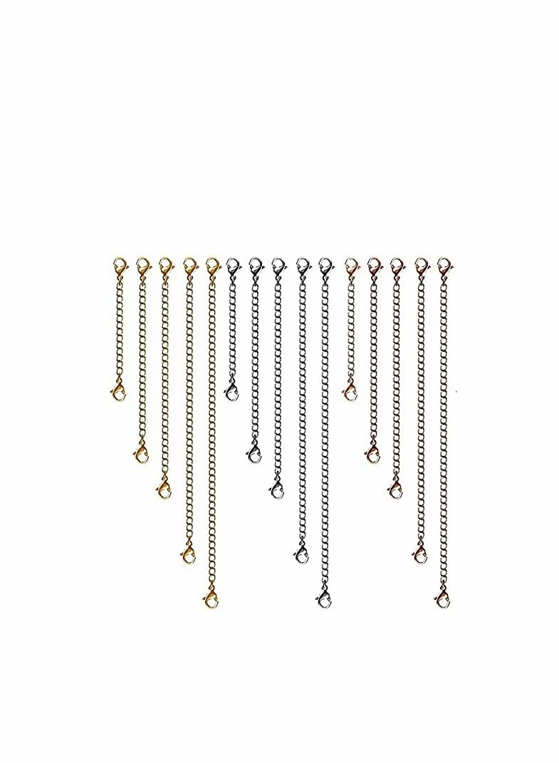 KASTWAVE Necklace Extenders, Stainless Steel Chain Extenders Gold Silver for Jewelry Making - Image 1