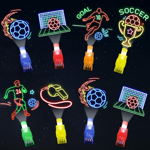 Oitnlaughter 36Pcs Soccer Themed LED Finger Lights Soccer Party Favors Glow in the Dark Light Up Finger Lights Sport Themed Toys Bulk for Kids Boys Girls Sport Birthday Goodie Bags Stuffers Classroom Prizes Gifts - Image 1