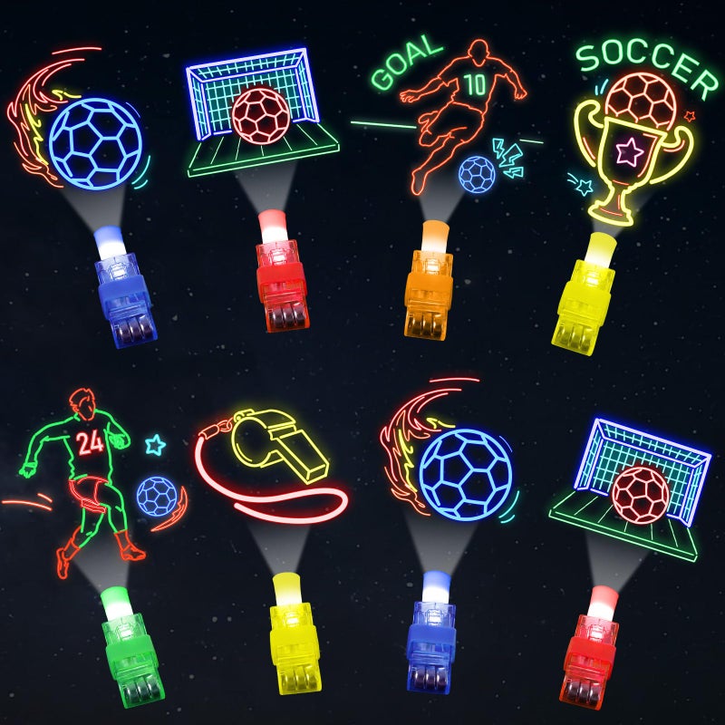 Oitnlaughter 36Pcs Soccer Themed LED Finger Lights Soccer Party Favors Glow in the Dark Light Up Finger Lights Sport Themed Toys Bulk for Kids Boys Girls Sport Birthday Goodie Bags Stuffers Classroom Prizes Gifts - Image 3
